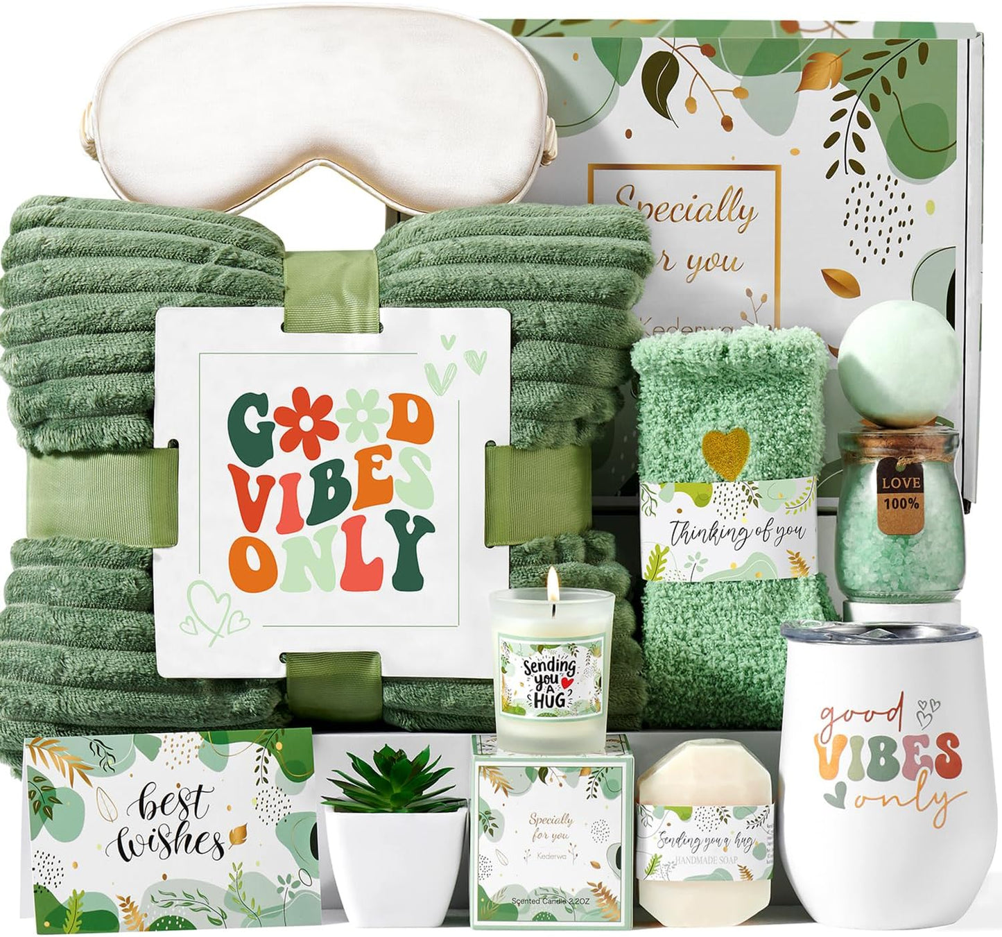 Self Care Gifts for Women Get Well Soon Gifts Basket,Relaxing Spa Gifts Basket Care Package with Tumbler and Blanket Thinking of You Gifts for Mom Wife Sister Best Friends