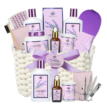 Spa Gifts for Women -  12Pcs Spa Gift Baskets Lavender Scented Includes Body Wash, Bubble Bath, Manicure Set. Gifts for Mom, Birthday Gifts, Home Spa Kit Gift for Her